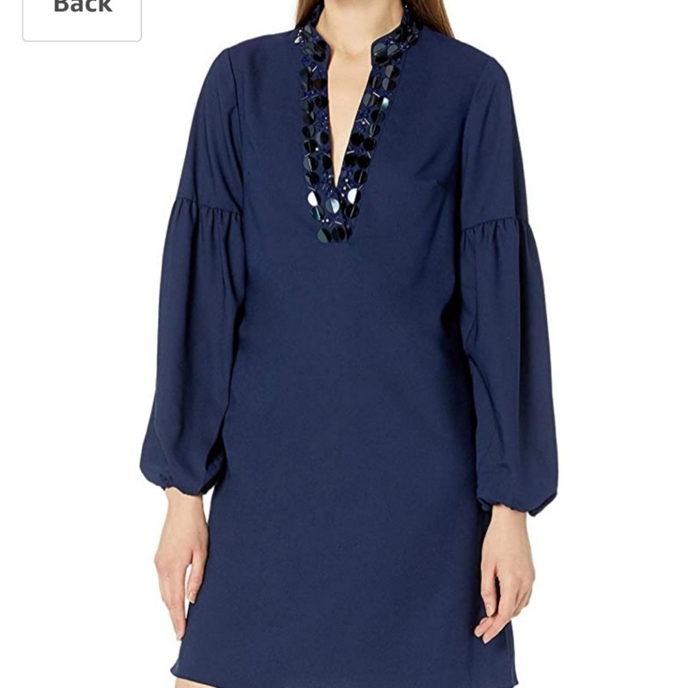 💥NWT💢 Stunning Lily Pulitzer True Navy Shea Strech Dress with long sleeves.